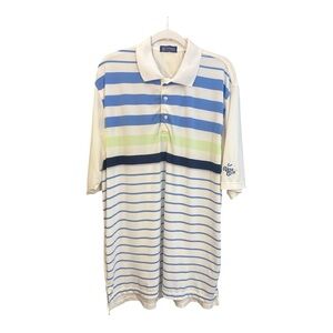 Founders Performance Golf Polo Striped Size Large‎ L1